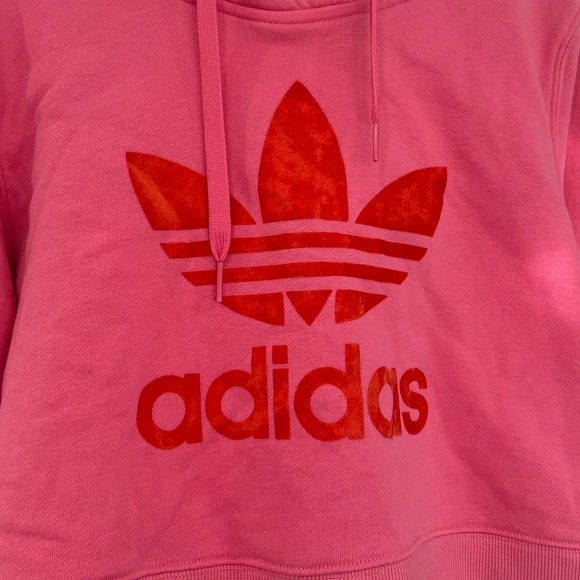 Adidas Pink Cropped Hoodie - Picture 3 of 5